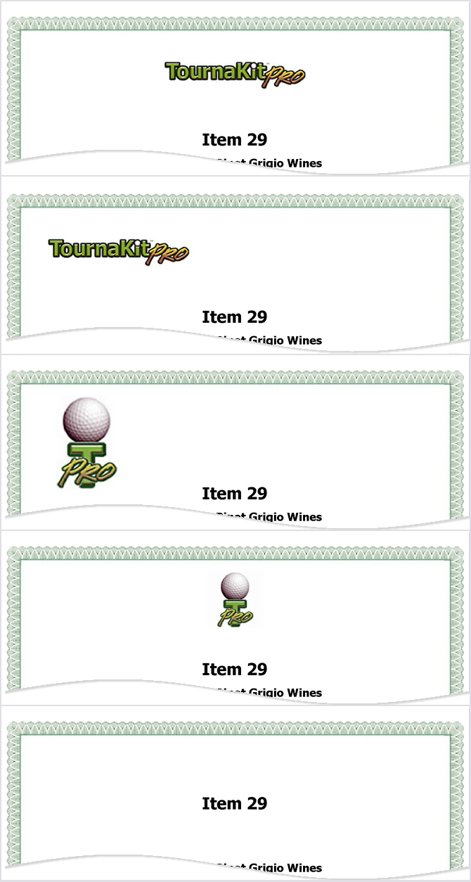Auction Item Cover Sheet - Header Options
