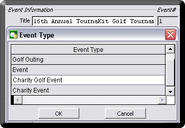 Event Type Dropdown - Charity Golf Event