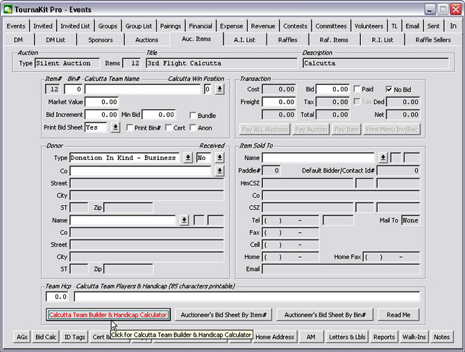 TournaKit Pro Calcutta Team Builder & Handicap Calculator Button