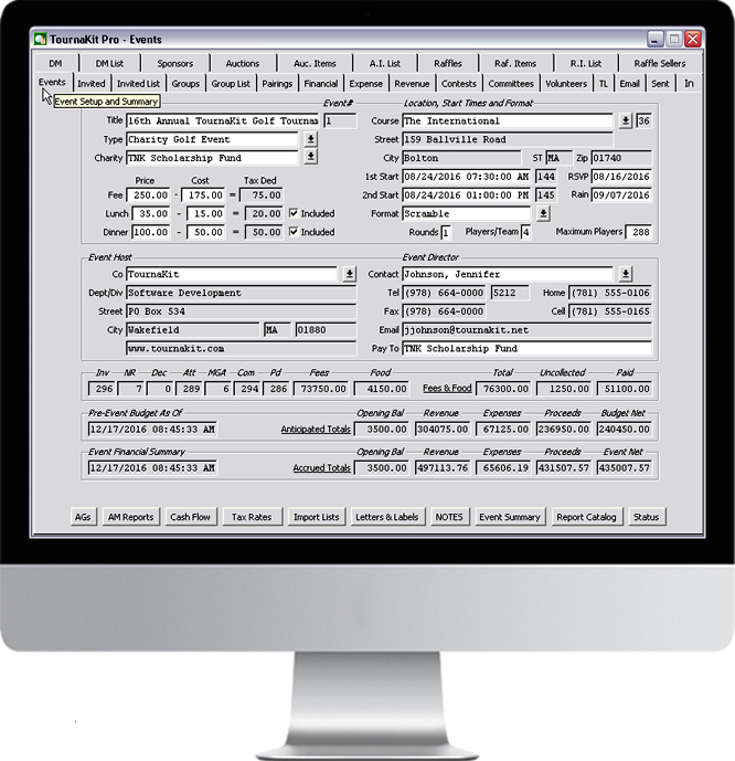 TournaKit Pro Features - Events 