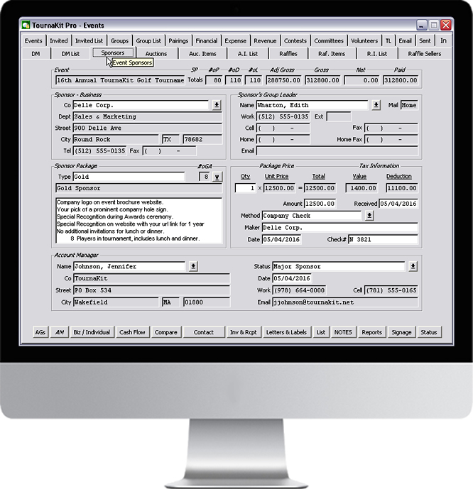 TournaKit Pro Features - Event Sponsors