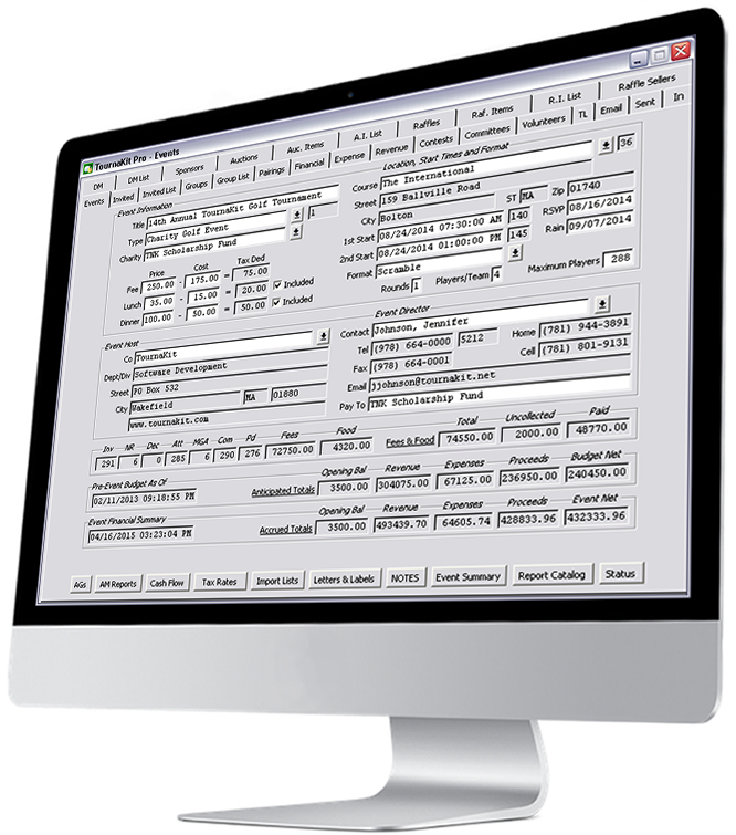 TournaKit Pro Charity Golf Tournament Software Integrated Event